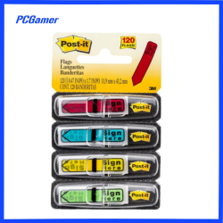 Post-it 3M Flags 12 x 43mm Sign Here 120 Sheets 4 Colors 684-SH