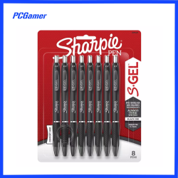 8 x Sharpie S·Gel Retractable Gel Pen 0.7mm Medium Black