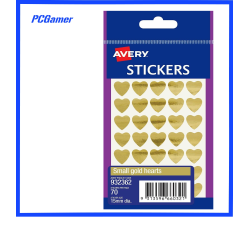 Avery Small Gold Heart Multi-Purpose Stickers 15mm 70 Pack