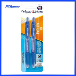 PaperMate Profile Retract 0.7mm GelPen Blue-Pk2