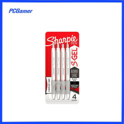 Sharpie Gel Retractable 0.7mm White Barrel/Black Ink Pk4