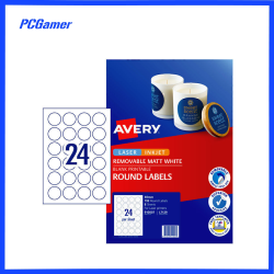 Avery L7129 MATT WHITE Round Labels Laser Inkjet 192 Labels - 910007