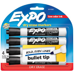 Expo Whiteboard Marker Bullet Black Pk4