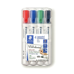 STAEDTLER Lumocolor Whiteboard Marker 4 Assorted Colour 2mm Bullet Point