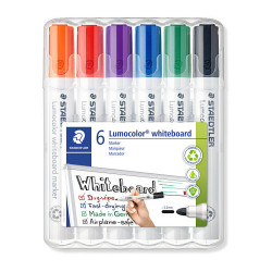 STAEDTLER Lumocolor Whiteboard Marker 6 Assorted Colours 2mm Bullet Point