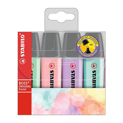 STABILO Boss Original Highlighter 4 Assorted Colour Pastel Chisel 2mm 5mm
