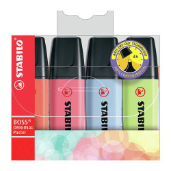 Stabilo Boss Pastel Pk4 Assorted highlighters