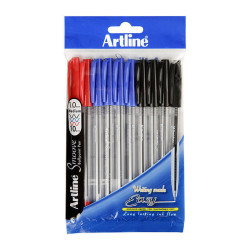 Artline Smoove Ballpoint Stick Medium Pk10 Assorted